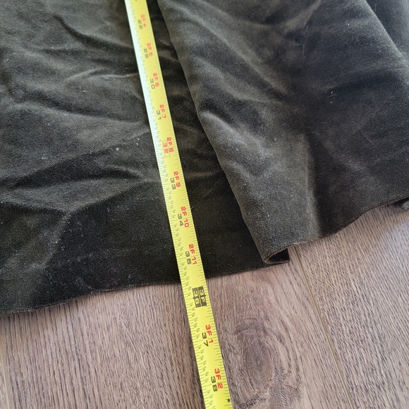 Vintagd Dark Olive Velvet Maxi Skirt - Picture 9 of 9